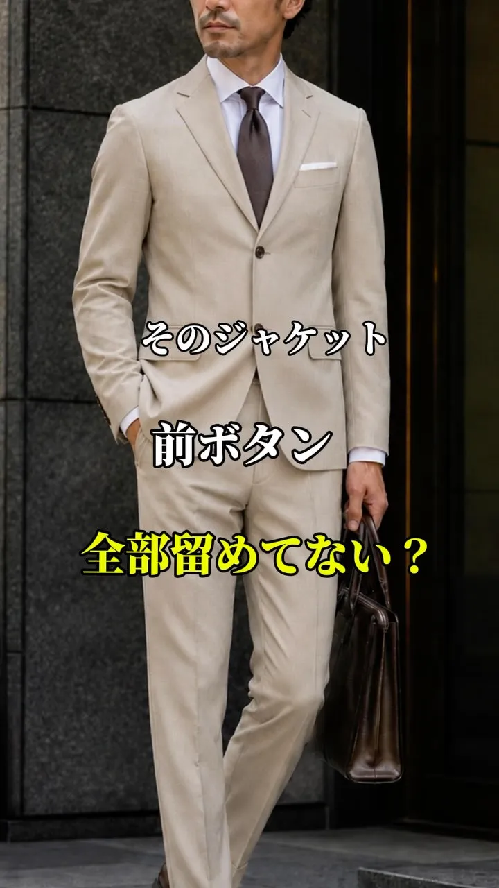 そのジャケット、前ボタン全部留めていませんか？